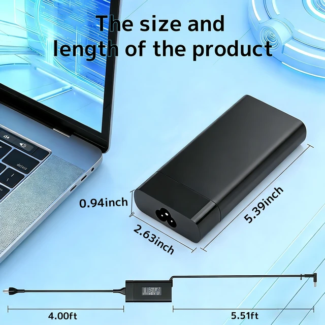 Alt view image 2 of 5 - 230W Charger Compatible with HP OMEN 15 16 Victus EliteBook Pavilion Laptop