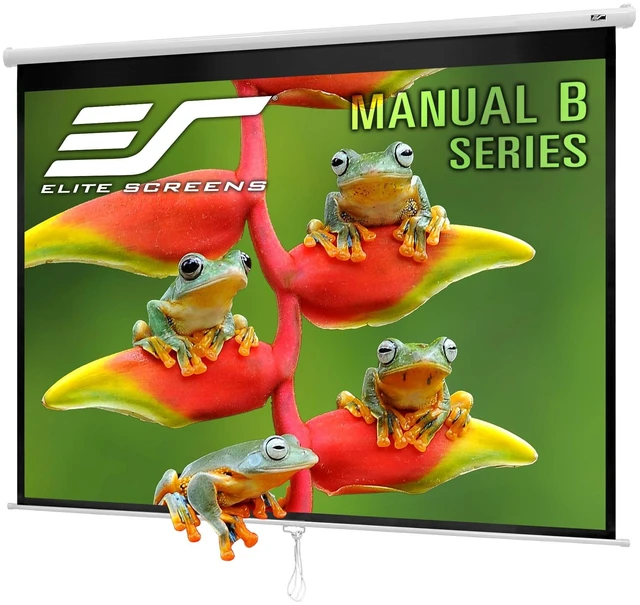 Main image of Elite Screens Manual B Series, 100-inch Diagonal 4:3, Pull Down Projection Manual Projector Screen with Auto Lock, M100V