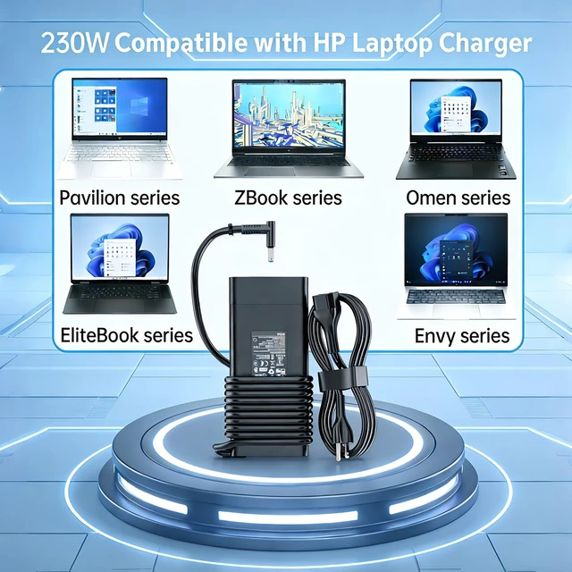 Alt view image 4 of 5 - 230W Charger Compatible with HP OMEN 15 16 Victus EliteBook Pavilion Laptop