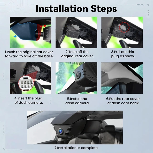 Alt view image 4 of 5 - Front 4K Dash Cam for Honda Accord 2023 2024 2025 Hybrid LX Sport EX Touring EX-L (Gen11),Easy Installation,OEM Style in-Dash WiFi & APP, Loop Recording, G-Sensor, 24H Parking Monitor