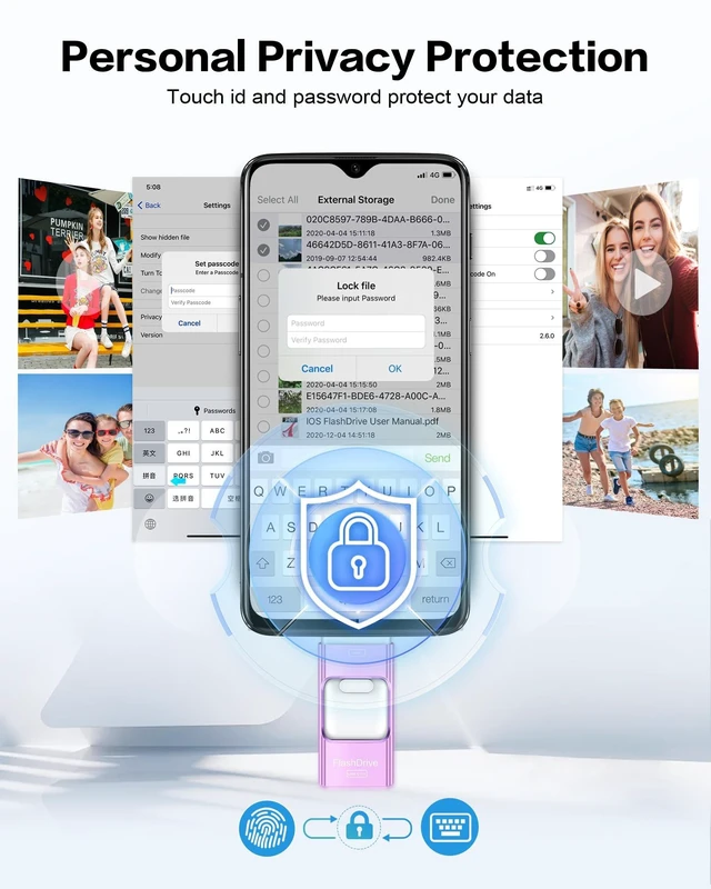 Alt view image 4 of 5 - ZARMST 256GB Flash Drive for Phone Photo Stick,Thumb Drive USB Stick High Speed Transfer USB Drives External Picture Video Storage Memory Expansion for Phone/Pad/PC (Titanium Purple)