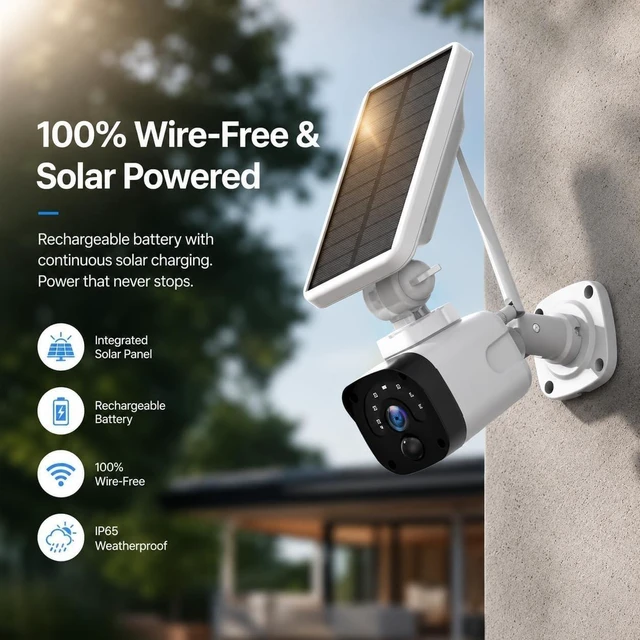 Alt view image 4 of 5 - Camcamp 4MP Solar Security Cameras Wireless Outdoor WiFi no-Wire, 10x Zoom