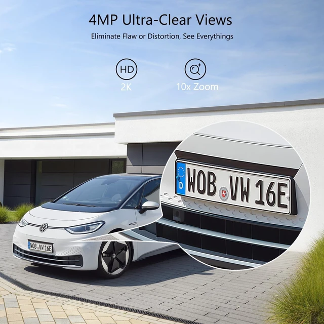 Alt view image 2 of 5 - Camcamp 4MP Solar Security Cameras Wireless Outdoor WiFi no-Wire, 10x Zoom