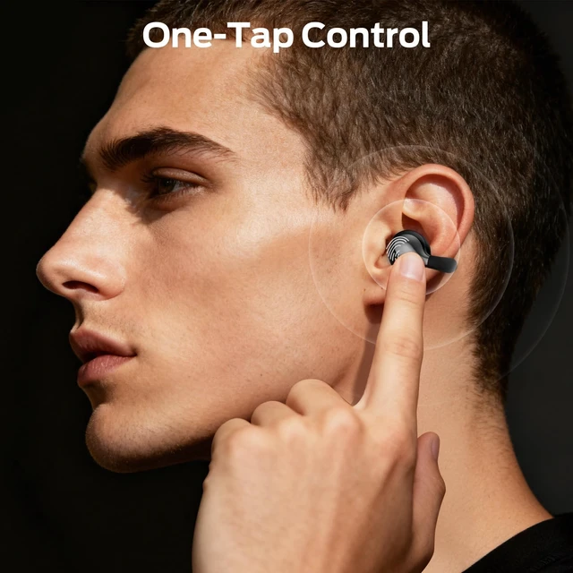 Alt view image 5 of 5 - Oraolo Open Ear AC225 Earbuds, Stereo Sound, Bluetooth 6.0 Open Ear Headphones, Lightweight Comfort Clip-On Earbuds with ENC Mic for Clear Calls, 36H Playtime, Touch Control, IPX6 Waterproof