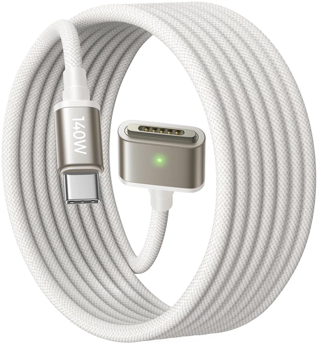 Main image of LISEN MacBook Air Charger Magnetic 140W Magsafe 3 Cable, Starlight 6.6FT