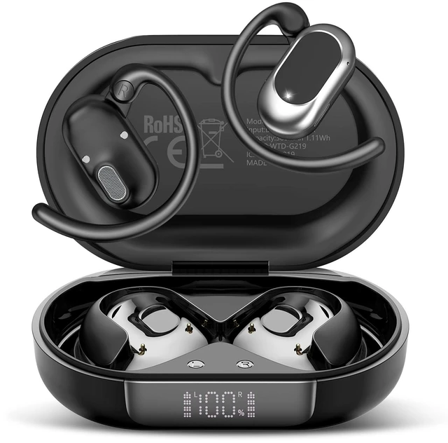 Main image of Open Ear Headphones, NEW Over Ear Earbuds with 4 ENC Noise-Canceling Mic