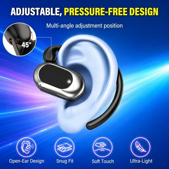 Alt view image 3 of 5 - Open Ear Headphones, NEW Over Ear Earbuds with 4 ENC Noise-Canceling Mic