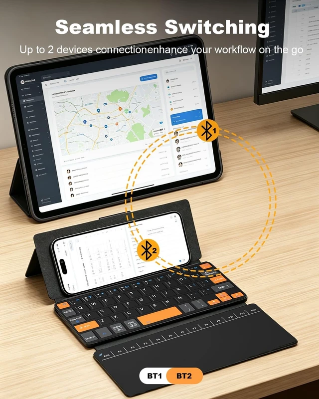 Alt view image 4 of 5 - DOGAIN Mini Wireless Keyboard with Touchpad for Phones, Galaxy Z Fold, iPad