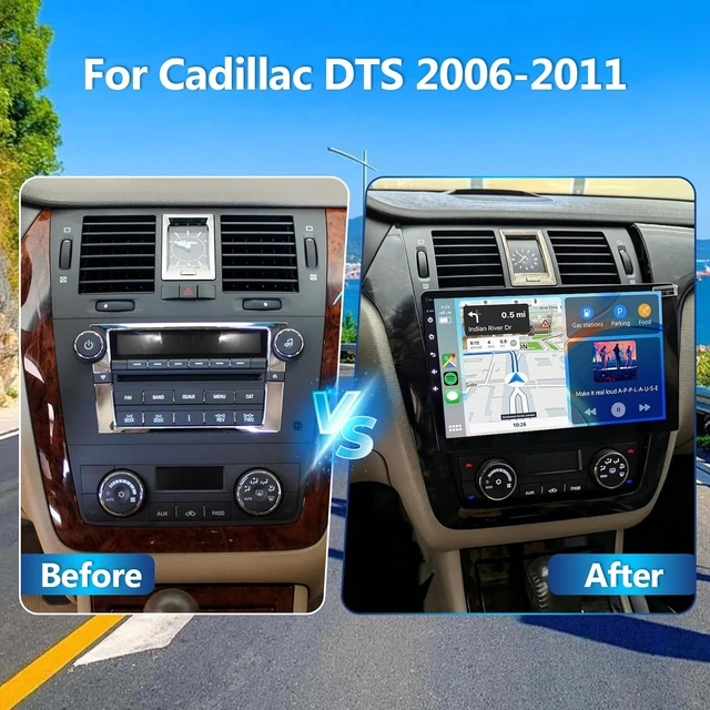 Alt view image 2 of 5 - 4G+64G 10.1" Touchscreen Double Din Car Radio for Cadillac DTS 2009-2011