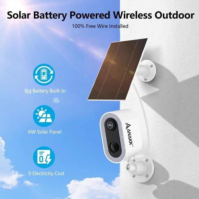 Alt view image 3 of 5 - Anakk Solar Security Cameras Wireless Outdoor