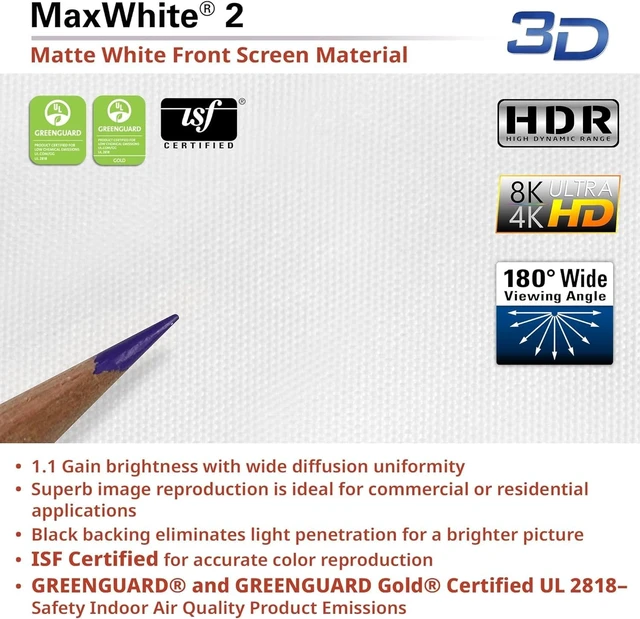 Alt view image 5 of 5 - Elite Screens Manual B, 120-INCH, 16:10 aspect ratio, Manual Pull Down Projector Screen 4K / 8K Ultra HDR 3D Ready with Auto-Lock Mechanism, 2-YEAR WARRANTY, M120X