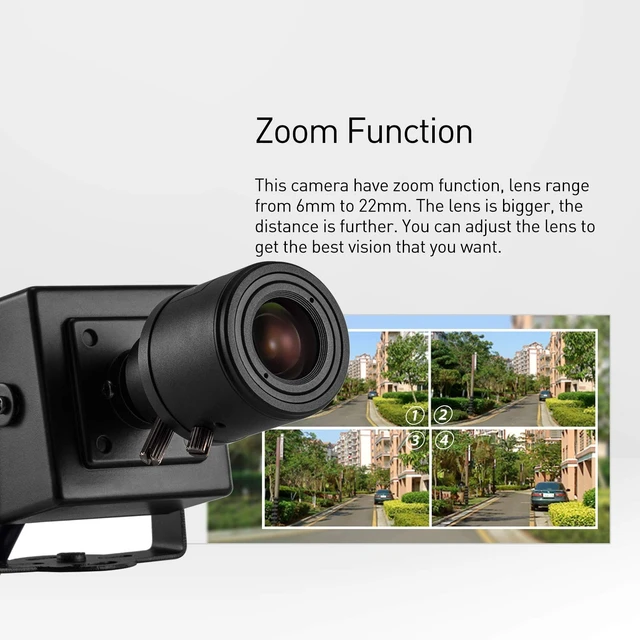 Alt view image 3 of 5 - REVOTECH Zoom Mini Security IP Camera, HD 3MP Indoor Camera ONVIIF 6-22mm Manual Zoom Lens P2P Remote View CCTV Video Cam H.265 (I712-2 Black)