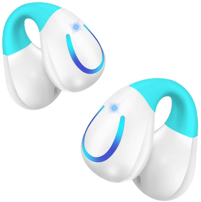 Main image of Ultra Open Ear Headphones Bluetooth 5.3 Wireless Bone Conduction Clip On Earbuds with Digital Display Charging Case 60 Hours Playtime Sport Earphones IPX7 Waterproof for Running Fitness White-B