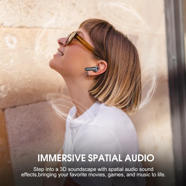 Alt view image 3 of 5 - Active Noise Cancelling Ear Buds Wireless Earbuds HiFi Sound 60H Playtime