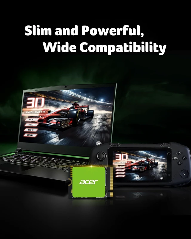 Alt view image 3 of 5 - Acer MA200 M.2 2230 SSD NVMe 1TB, PCIe Gen 4, Read Speeds Up to 5200 MB/s, Great for Steam Deck, Asus ROG Ally, Microsoft Surface Handheld Gaming Devices Storage Expansion - BL.9BWWA.154