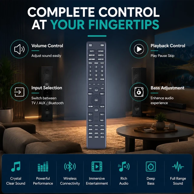 Alt view image 4 of 5 - Replacement Remote Control for Bose Soundbar