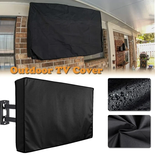 Alt view image 4 of 5 - Outdoor Waterproof TV Cover 30-32" Universal Weatherproof Dustproof Black Flat Screen Cover with Remote Control Pocket Patio Television Protector for Outside LCD LED OLED TV Screens (30-32", Black)
