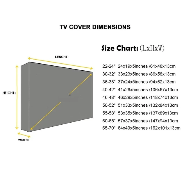 Alt view image 5 of 5 - Outdoor Waterproof TV Cover 30-32" Universal Weatherproof Dustproof Black Flat Screen Cover with Remote Control Pocket Patio Television Protector for Outside LCD LED OLED TV Screens (30-32", Black)