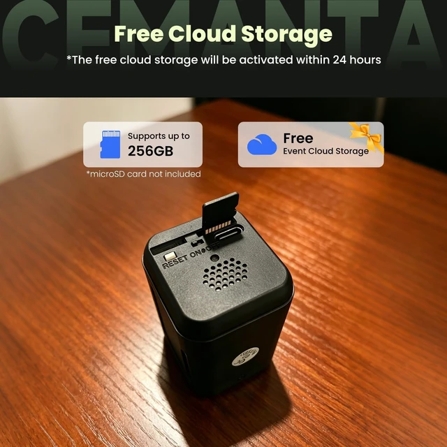 Alt view image 3 of 5 - CEMANTA 4MP Mini Hidden Camera with Long Battery Life,Nanny Cam for Home