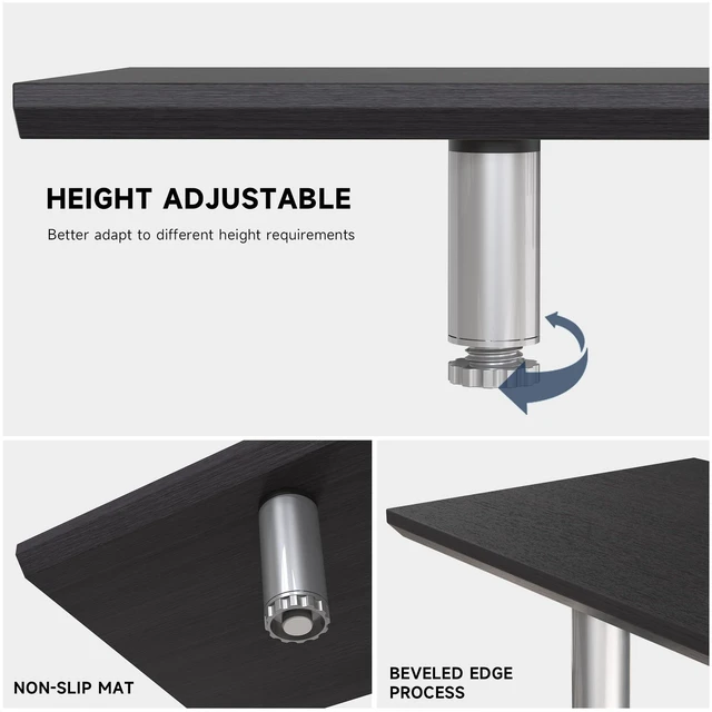 Alt view image 4 of 5 - Fenge 39.4 Dual Monitor Stand with Height Adjustable Legs, Black