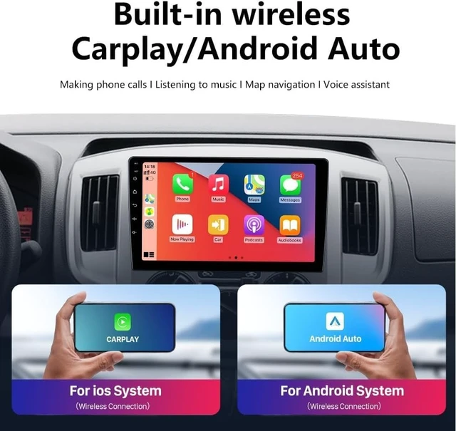 Alt view image 3 of 5 - 9 inch HD Touch Screen Car Stereo with Wireless Apple Carplay & Android Auto, Bluetooth,Mirror Link, SWC, FM Radio fit for Nissan NV200 NV1500 NV2500 NV3500 S SV Standard Cargo Van 2015-2019