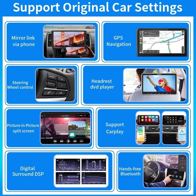 Alt view image 5 of 5 - 9 inch HD Touch Screen Car Stereo with Wireless Apple Carplay & Android Auto, Bluetooth,Mirror Link, SWC, FM Radio fit for Nissan NV200 NV1500 NV2500 NV3500 S SV Standard Cargo Van 2015-2019