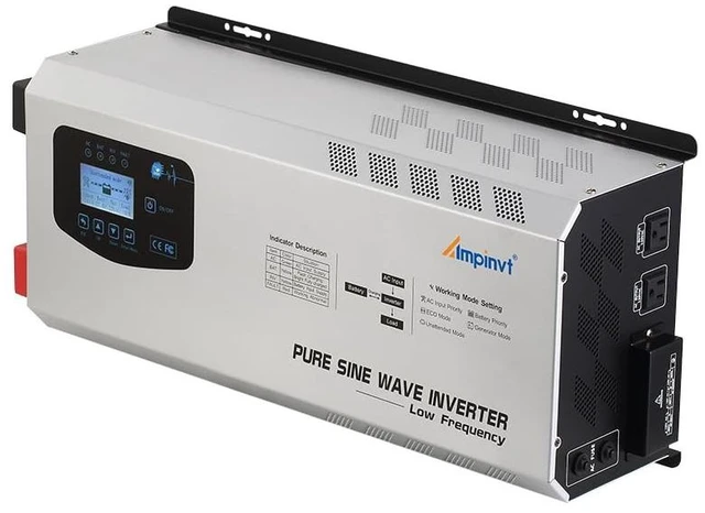 Main image of Ampinvt 6000W Peak 18000watts Pure Sine Wave Power Inverter 48V DC to 120/240 VAC Split Phase with Battery AC Charger,Off Grid Low Frequency Solar Inverter