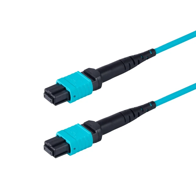 Main image of SpeedyFiberTX 1-Pack 1 Meter 12 Fiber Low Loss Non-Pinned MPO to MPO Fiber Trunk Cable, Type-B, OM3 Corning ClearCurve Fiber, Fire Retardant Plenum Cable Jacket ^^ MTP Compatible