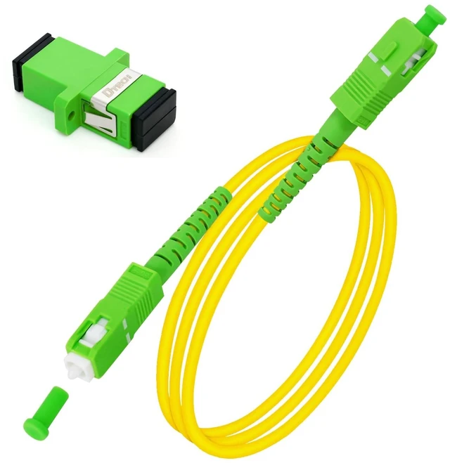 Main image of DTECH 5 Pack 10ft SC/APC to SC/APC Fiber Optic Cable, SC/APC to SC/APC Single Mode Fiber Optic Internet Cable for Replacement or Extension of Home Fibre Internet, Single Mode Patch Cable,9/125um LSZH