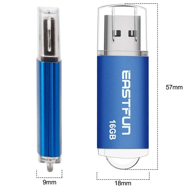 Alt view image 2 of 4 - EASTFUN 6 Pack 16GB USB 2.0 Flash Drive Memory Stick Thumb Drive, with LED Indicator, 6 Pcs Mix Colors: Rose/Red/Gold/Black/Green/Blue
