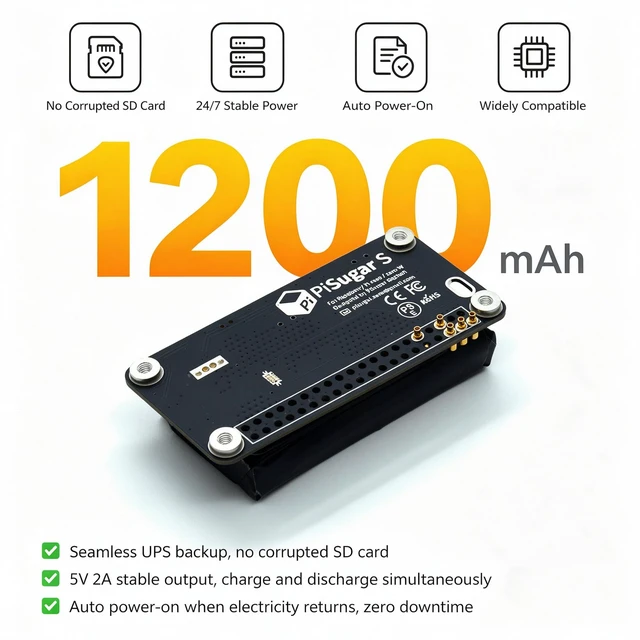 Alt view image 2 of 5 - PiSugar S 1200mAh UPS Battery for Raspberry Pi Zero 2 W/W/WH