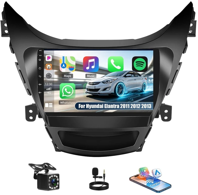 Main image of Car Stereo for Hyundai Elantra 2011 2012 20139-inch IPS Screen with Wireless/Wired CarPlay & Android Auto, Mirror Link, Bluetooth, DSP, SWC, FM/RDS