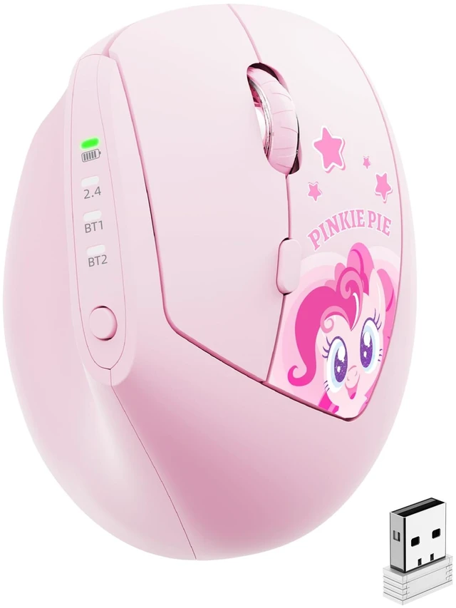 Main image of My Little Pony Ergonomic Vertical Mouse, VM01 Dual-Mode (2.4GHz/Bluetooth) Wireless Silent Mouse with LED Battery Indicator, 6 Buttons Silent Clicking Mouse for Wrist Comfort, PC, Laptop, Mac (