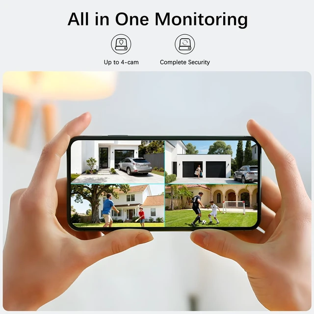 Alt view image 5 of 5 - Solar Security Cameras Wireless Outdoor,2 Cam-Kit,Solar-Powered,No Subscription,Home Security Cameras System with 4MP Color Night Vision,Auto Tracking,Spotlight & Siren,64GB Memory Card, 2.4 &