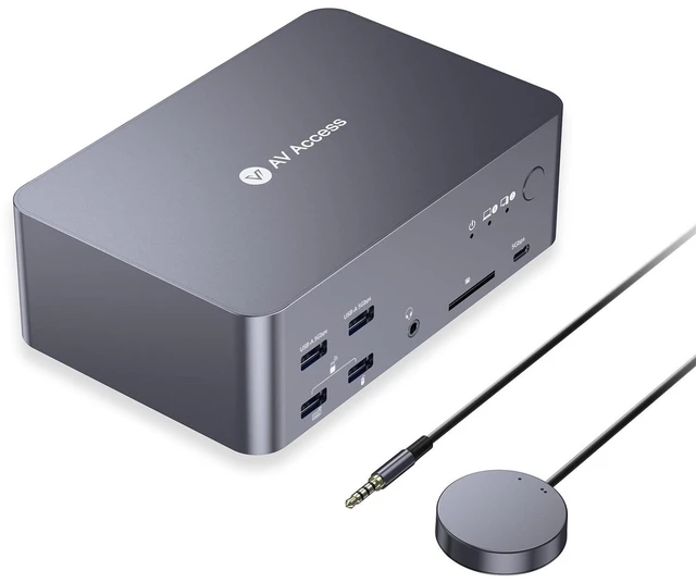 Main image of AV Access 8K Triple Monitor KVM Switch Docking Station for 2 Computers