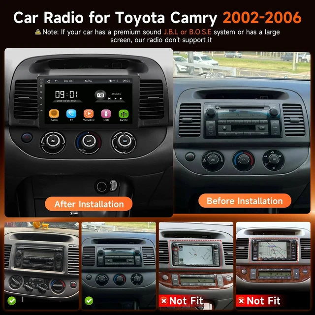 Alt view image 2 of 5 - KuTaiTai Car Radio Stereo for Toyota Camry 2002 2003 2004 2005 2006 Screen