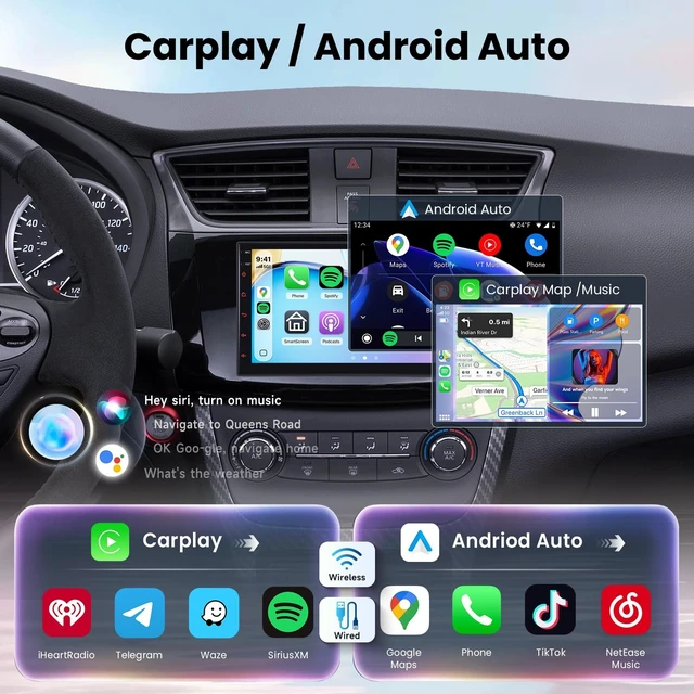 Alt view image 3 of 5 - MAHVEC 7'' Double Din Car Stereo with CarPlay Android Auto/Mirror Link