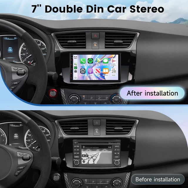 Alt view image 2 of 5 - MAHVEC 7'' Double Din Car Stereo with CarPlay Android Auto/Mirror Link