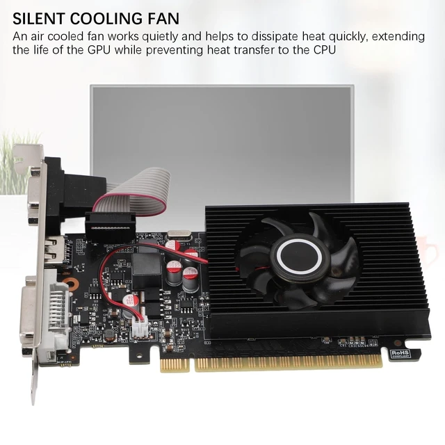 Alt view image 5 of 5 - GT 740 4GB DDR3 Graphics Card, Silent Cooling Fan, Low Profile PCIe 3.0 GPU for SFF Office PC & Home Theater