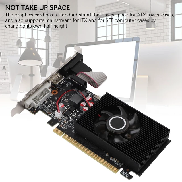 Alt view image 2 of 5 - GT 740 4GB DDR3 Graphics Card, Silent Cooling Fan, Low Profile PCIe 3.0 GPU for SFF Office PC & Home Theater