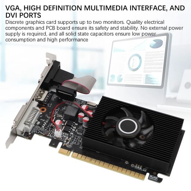 Alt view image 4 of 5 - GT 740 4GB DDR3 Graphics Card, Silent Cooling Fan, Low Profile PCIe 3.0 GPU for SFF Office PC & Home Theater