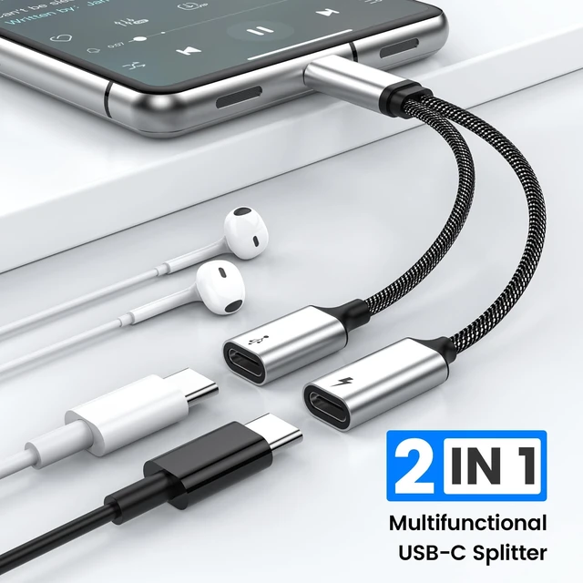 Alt view image 2 of 5 - MOGOOD USB C Splitter USB C to USB C Female Adapter USB Y Splitter Cable