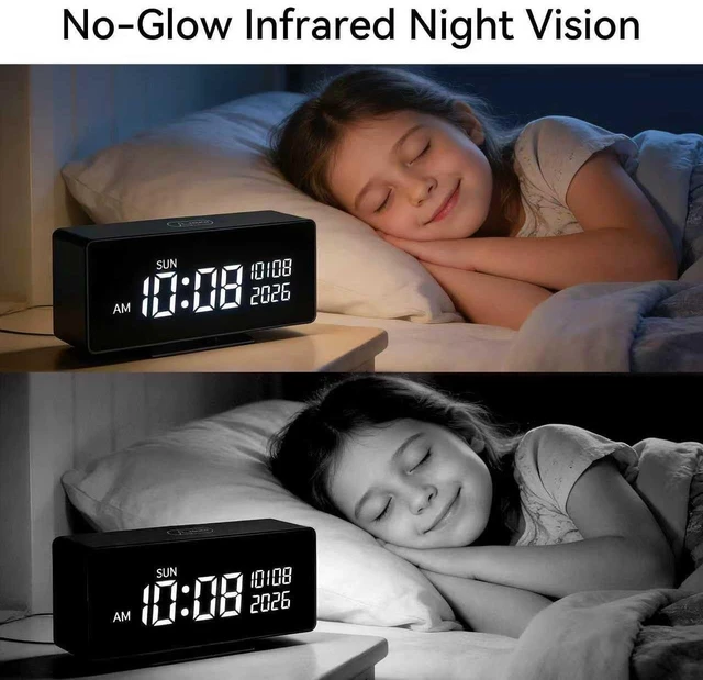 Alt view image 5 of 5 - Clock Camera, 1080P Full HD, Security Camera, with Night Vision, Bluetooth ConnectionAI Motion Detection Alarm, Local & Cloud Storage, Nanny Camera for Indoor Home Security