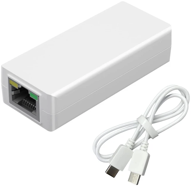 Main image of PoE to USB C Converter, USB-C to Ethernet Adapter with 10W Charging