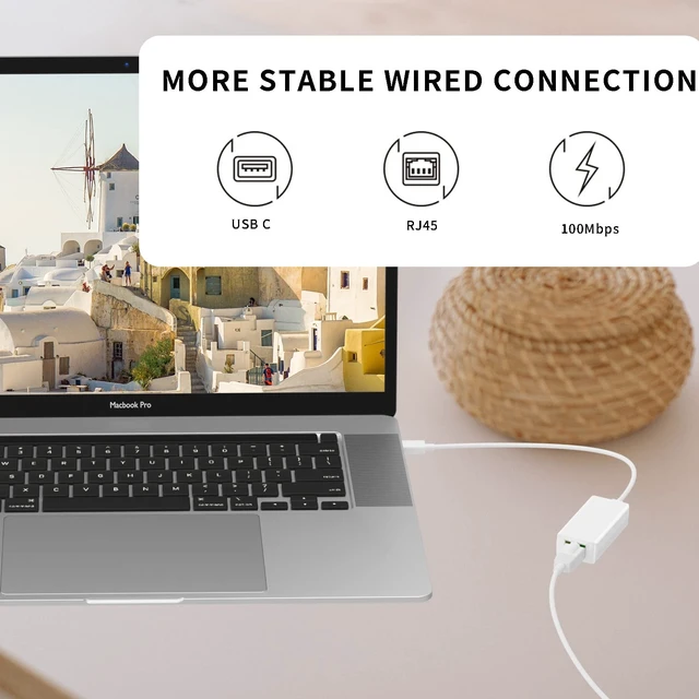 Alt view image 4 of 5 - PoE to USB C Converter, USB-C to Ethernet Adapter with 10W Charging