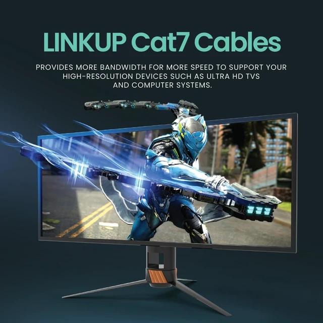 Alt view image 5 of 5 - LINKUP - [Tested with Versiv CableAnalyzer Cat7 Ethernet Cable -15 FT (2 Pack) 10G Double Shielded RJ45 S/FTP ^^ Network Internet LAN Switch Router Game ^^ High-Speed ^^ 26AWG White