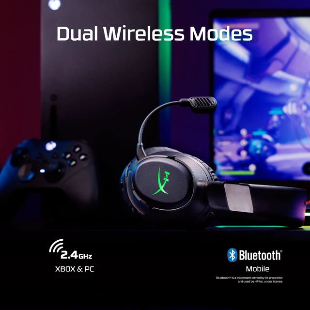 Alt view image 3 of 5 - HyperX CloudX Flight 2 - Wireless Gaming Headset (Black) - Xbox