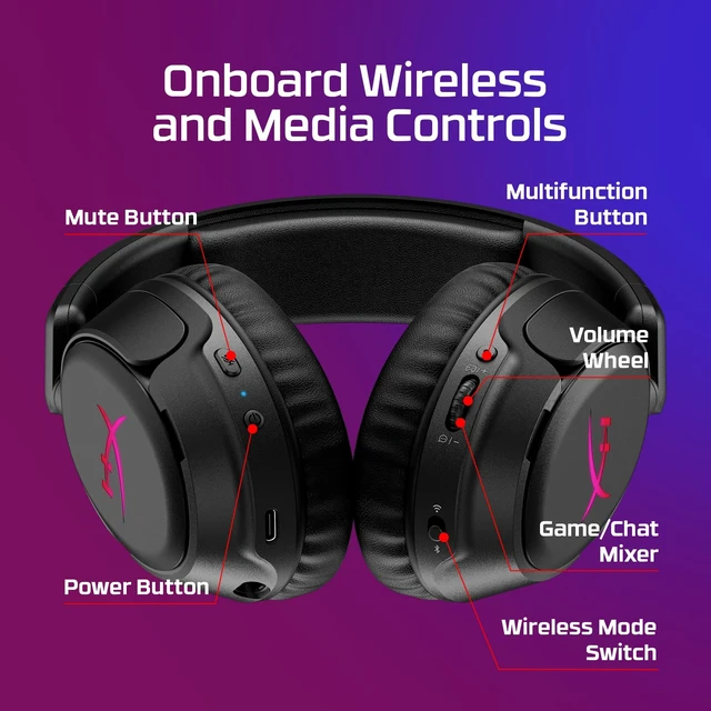 Alt view image 4 of 5 - HyperX CloudX Flight 2 - Wireless Gaming Headset (Black) - Xbox