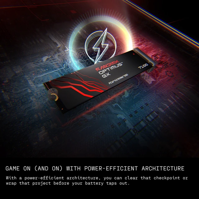 Alt view image 4 of 5 - Sandisk Optimus GX 7100 2TB NVMe SSD, PCIe 4.0, M.2 2280