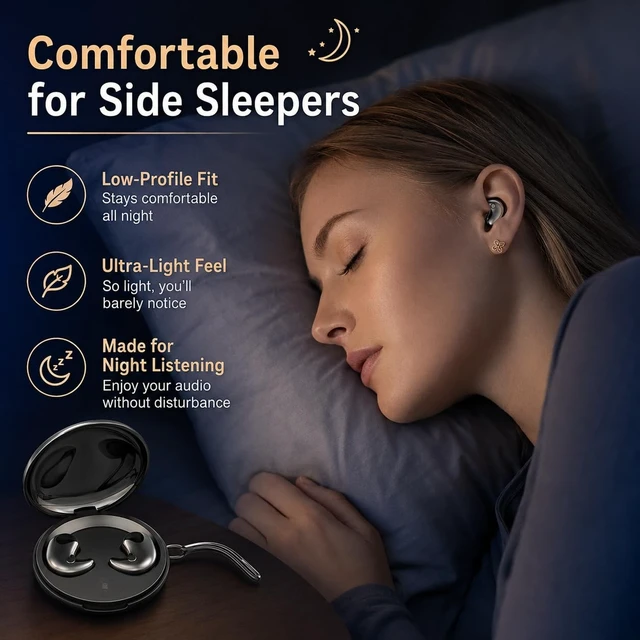 Alt view image 3 of 5 - Wireless Sleep Earbuds with V5.3, Ultra-Light In-Ear Invisible Earphone